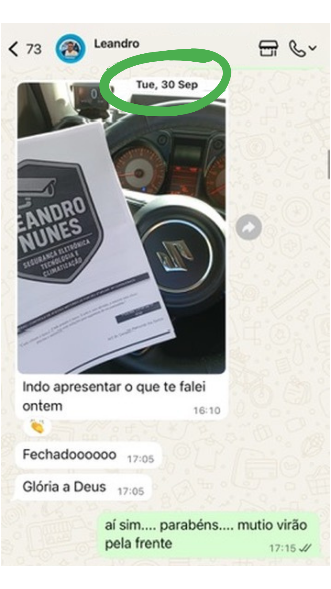 Print do resultado de Leandro