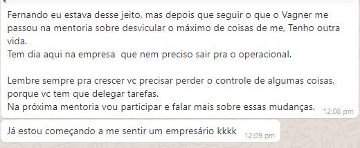 Mensagem do Gilberto: tem dia que nem preciso sair pro operacional